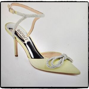 Badgley Mischka Yellow and Silver Heels